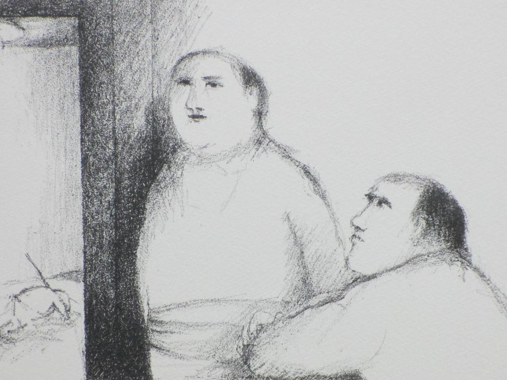 Metten Koornstra: Figuren in kamer, Litho kopen? Bied vanaf 35!