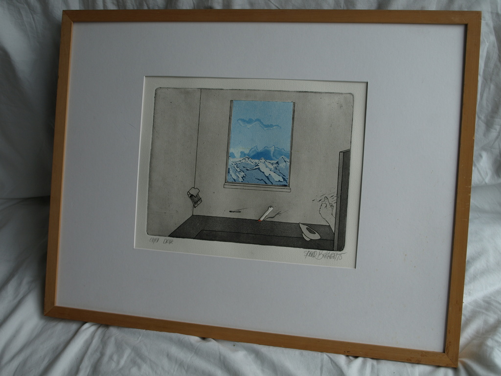 Sjoerd Bakker : Ets en aquatint , Het uitzicht – gesigneerd & ingelijst - 1975  kopen? Bied vanaf 35!