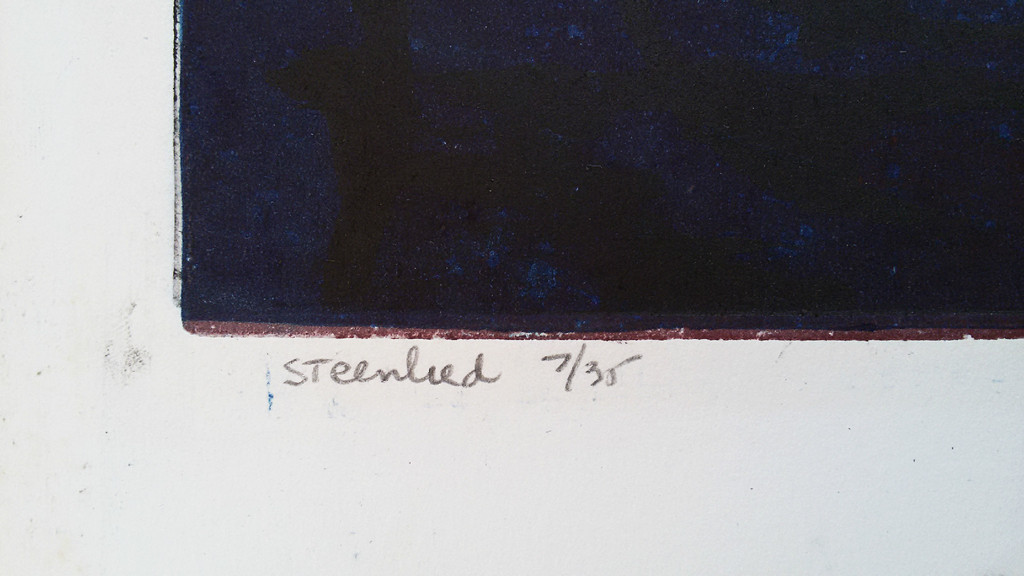 Ru van Rossem - Steenlied, aquatint ets met reliëfdruk kopen? Bied vanaf 150!