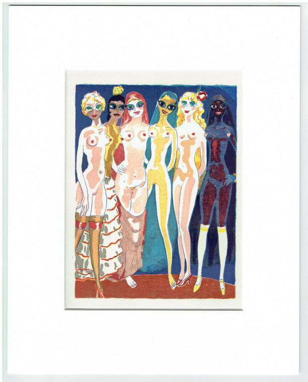 Kees van Dongen, Originele houtgravure uit 1955-"Les six adolescents" kopen? Bied vanaf 75!