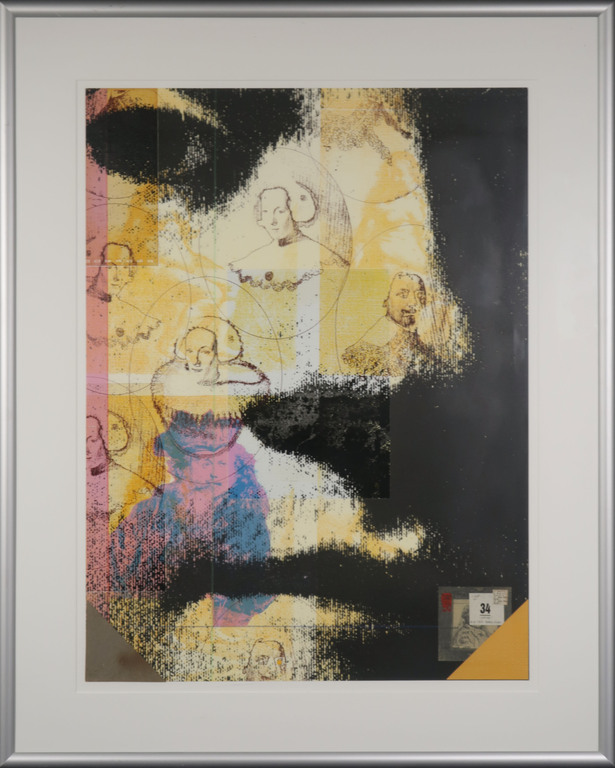 Harald Vlugt: Zeefdruk en Collage: Spring - Ingelijst verkocht voor € 45!