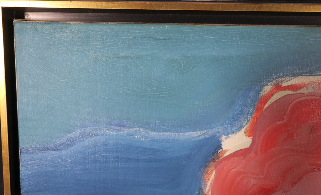 Jan Sierhuis: Olieverf op doek, Tafel in een landschap - Ingelijst (Groot!) kopen? Bied vanaf 1500!