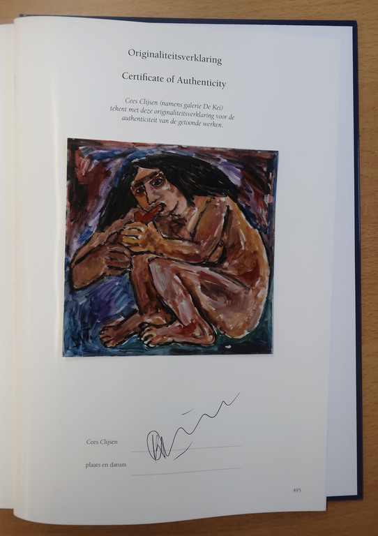 Martin van Wordragen: Olieverf op doek, Rokende oervrouw - Ingelijst kopen? Bied vanaf 400!