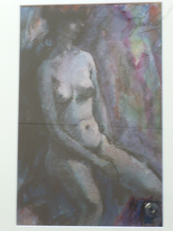 Jan van der Veer - aquarel - Zittend naakt kopen? Bied vanaf 40!