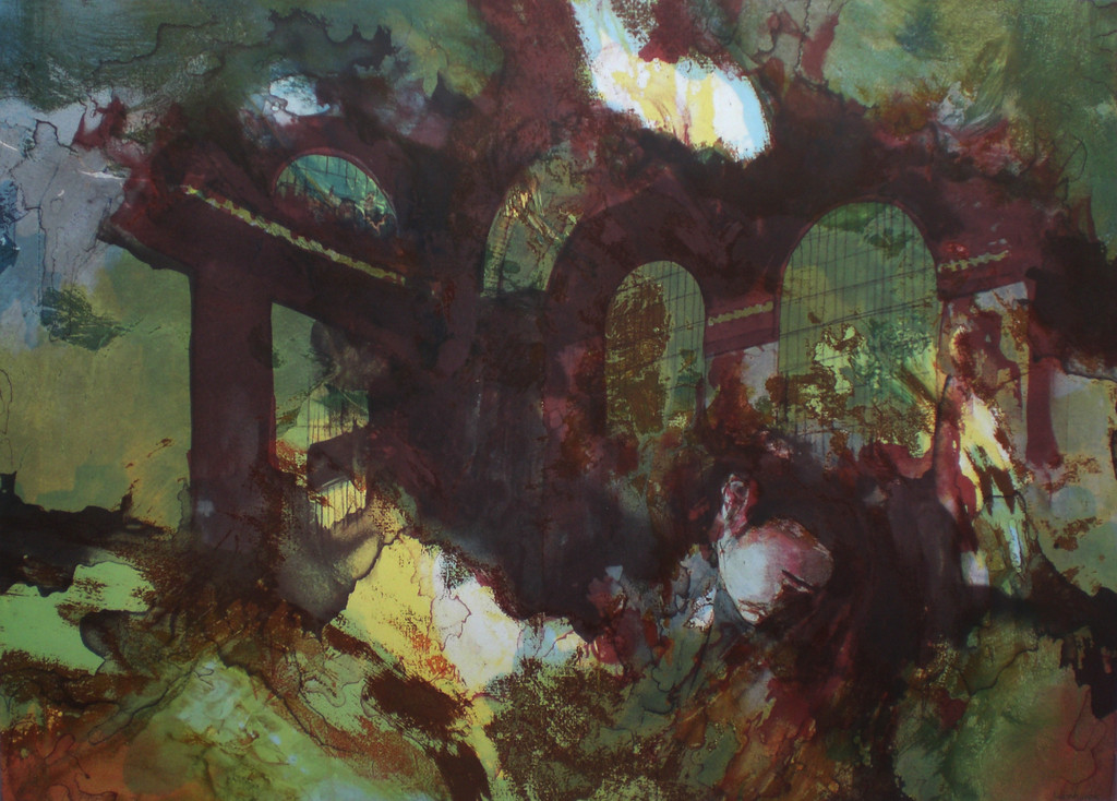 Hans Vanhorck - Boogconstructie, litho (prachtig ingelijst, groot) verkocht voor € 125!