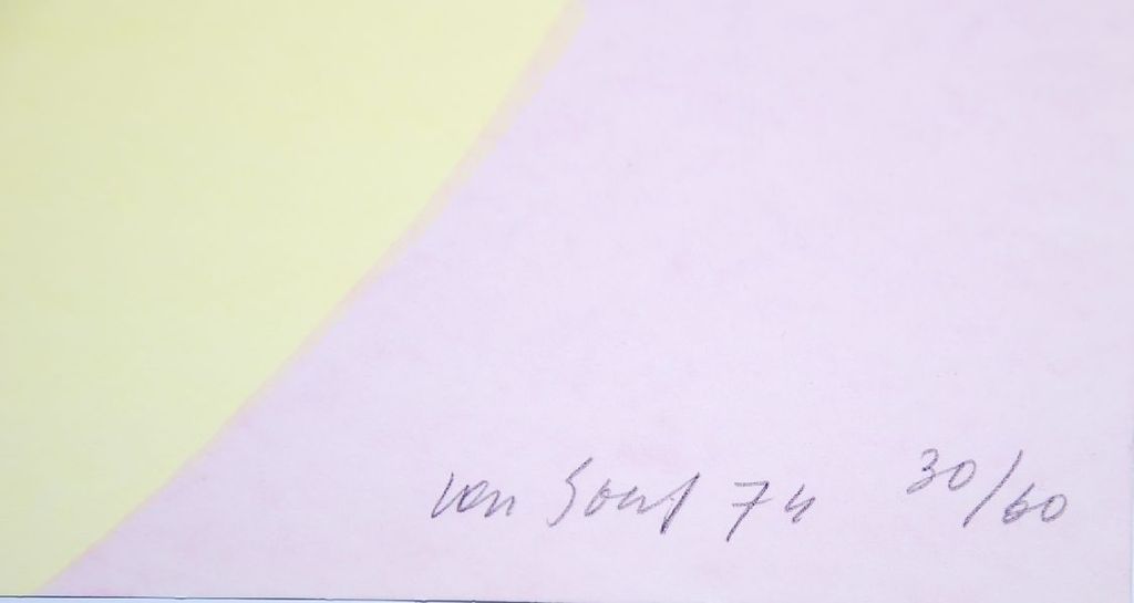Pierre van Soest: Kleurenlitho. Compositie uit 1974 kopen? Bied vanaf 35!