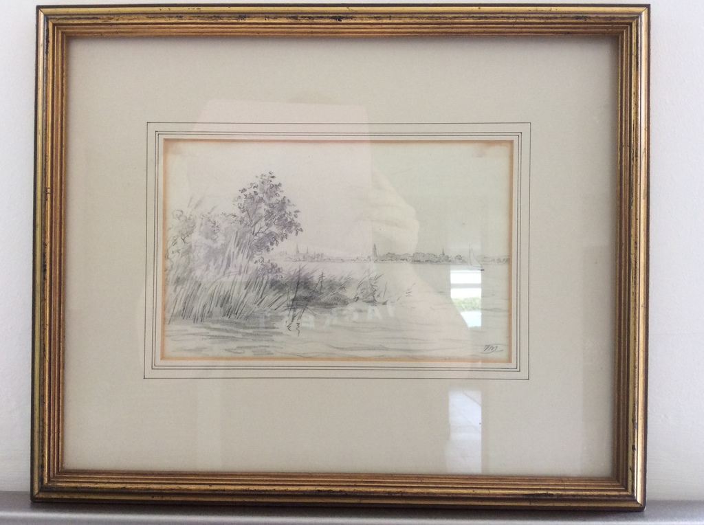 Ids Wiersma, potloodtekening, schets Friese Meren kopen? Bied vanaf 30!