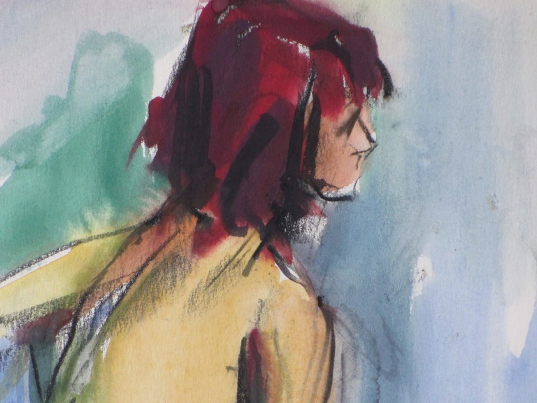 Bob ten Hoope, Staand naakt zich afdrogend, Gemengde techniek kopen? Bied vanaf 75!