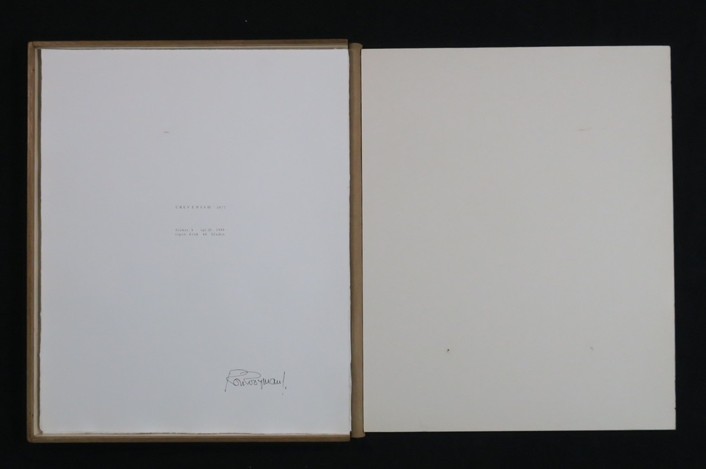 Cassette met 12 etsen van Ron Rooymans: Crevenish 1977 verkocht voor € 75!