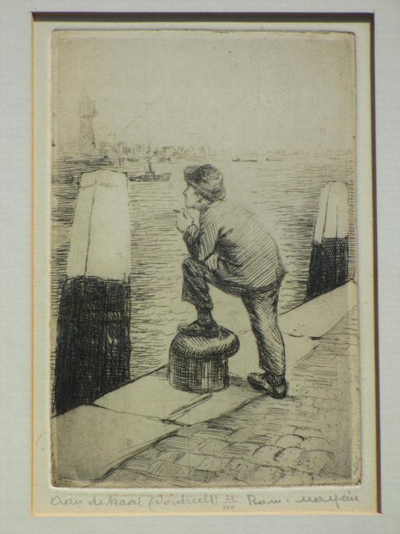 Romain Malfliet, Aan de kaai (Dordrecht), Ets verkocht voor € 50!