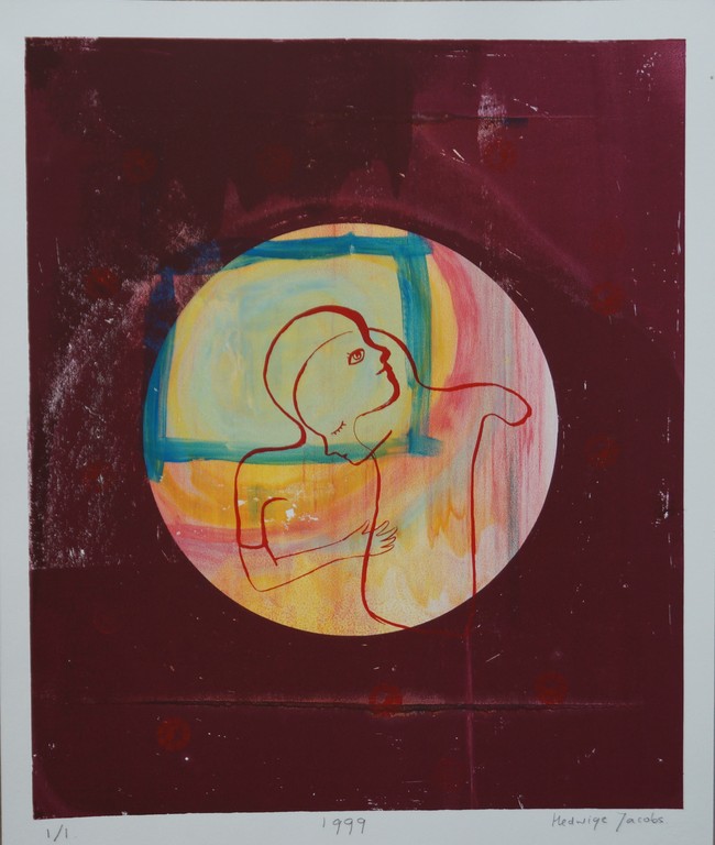 Hedwige Jacobs - gesigneerde zeefdruk monoprint - 1999 kopen? Bied vanaf 10!