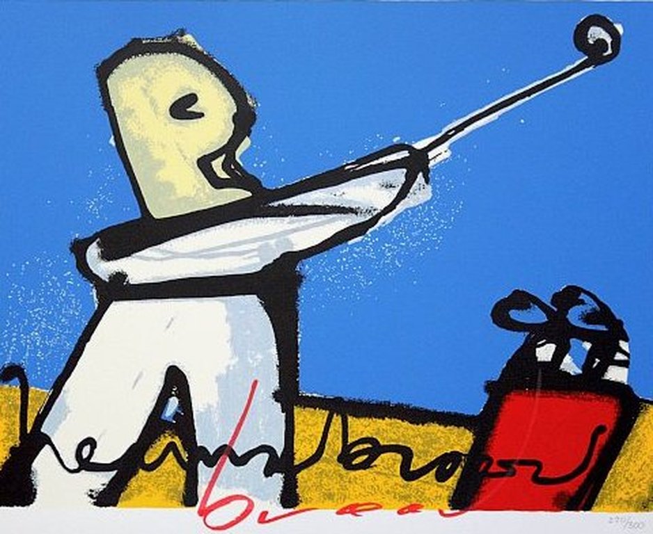 Herman Brood, zeefdruk Golfer  kopen? Bied vanaf 1!