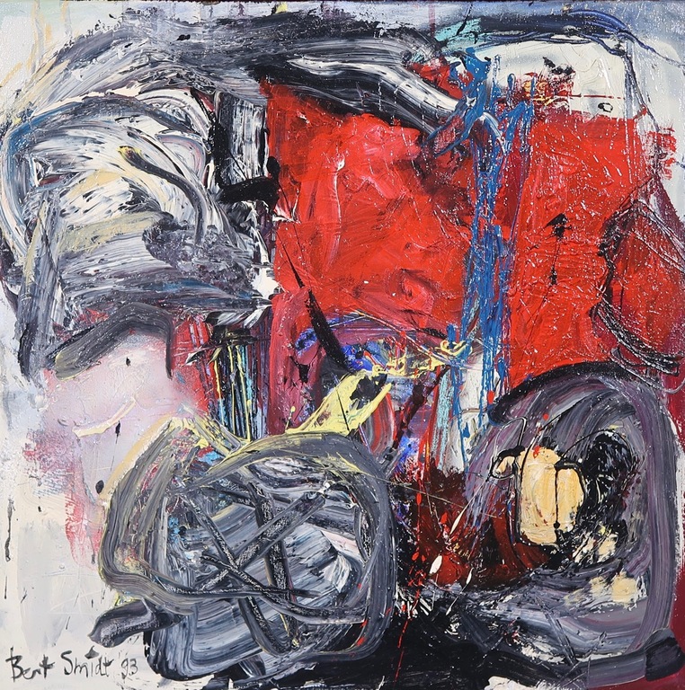 Bert Smidt: Acryl op doek, Z.T. II - Ingelijst verkocht voor € 100!