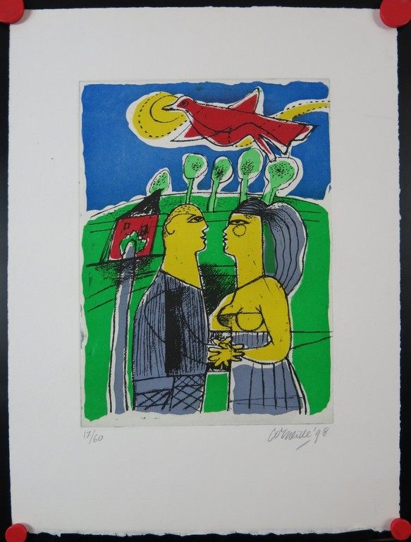 Corneille: Ets en Aquatint, Z.T. man en vrouw verkocht voor € 110!