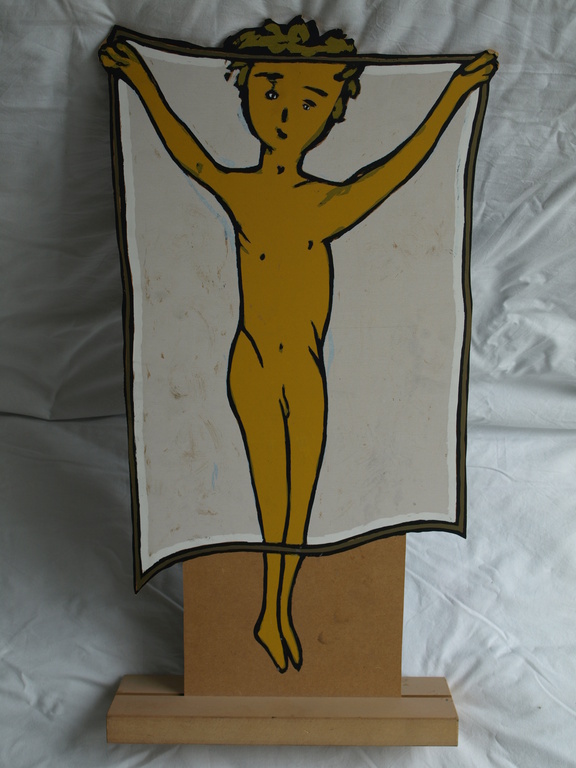 Bart Drost : Ruimtelijk werk met hout - Kiekeboe – 70 cm hoog kopen? Bied vanaf 1!