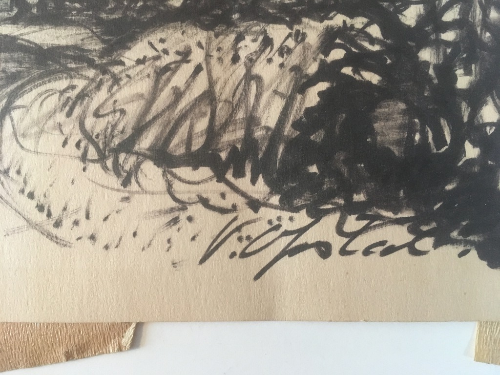 Onbekende Kunstenaar - Tekening met zwarte inkt -  Landschap Zonder Titel kopen? Bied vanaf 1!