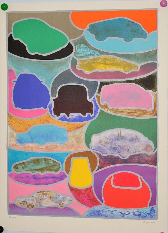 Tom Krøjer: Kleurenlitho 'Cars', 1991 kopen? Bied vanaf 35!