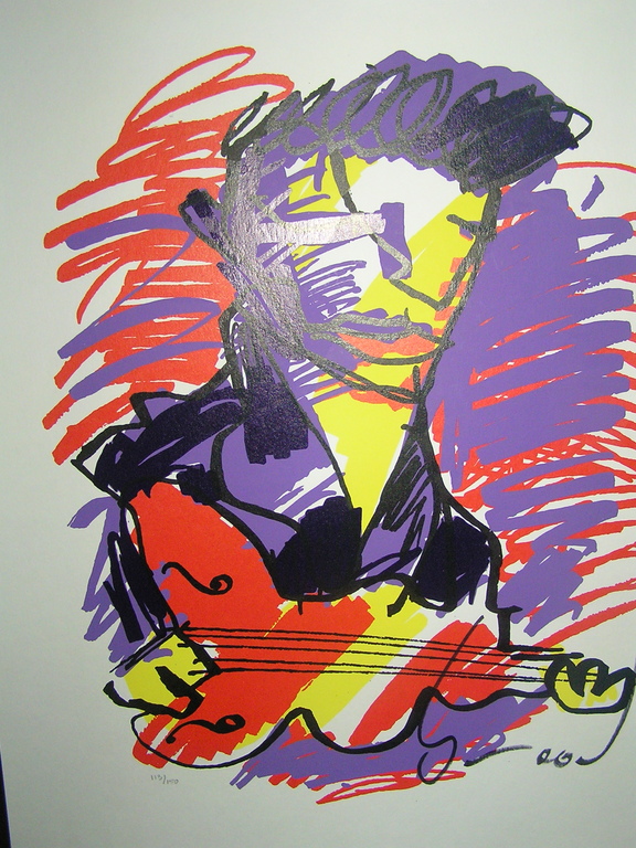 Herman Brood - Originele Handgesigneerde Zeefdruk: "Elvis" Met HBM certificaat. verkocht voor € 175!