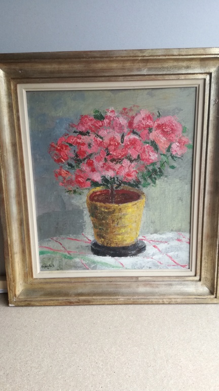 Onbekend kunstenaar, olieverf op paneel, Bloemen Stlleven kopen? Bied vanaf 1!