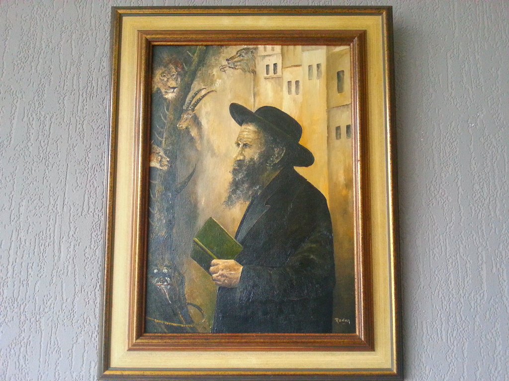 schilderij: Yehuda Rodan. 1916-1985. (Rabbijn) kopen? Bied vanaf 100!