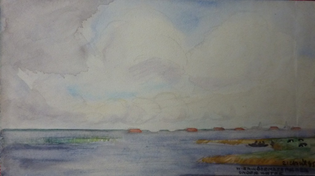 HISTORISCH! HAN KRUG "Wieringermeer polder onder water" 1945 verkocht voor € 45!