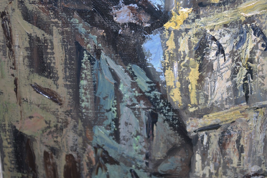 Franse stad - olieverf op doek uit 1965 met initialen FW kopen? Bied vanaf 25!