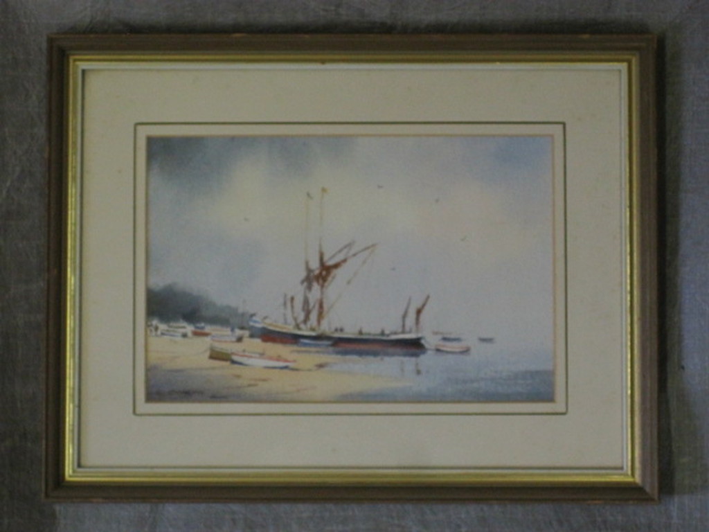 Sidney Cardew (1931-) sfeervolle aquar "boten aan het strand" gesigneerd  kopen? Bied vanaf 1!