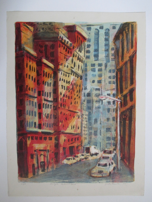 Jeroen Hermkens, litho New York Vanderbilt Avenue 1995 kopen? Bied vanaf 100!