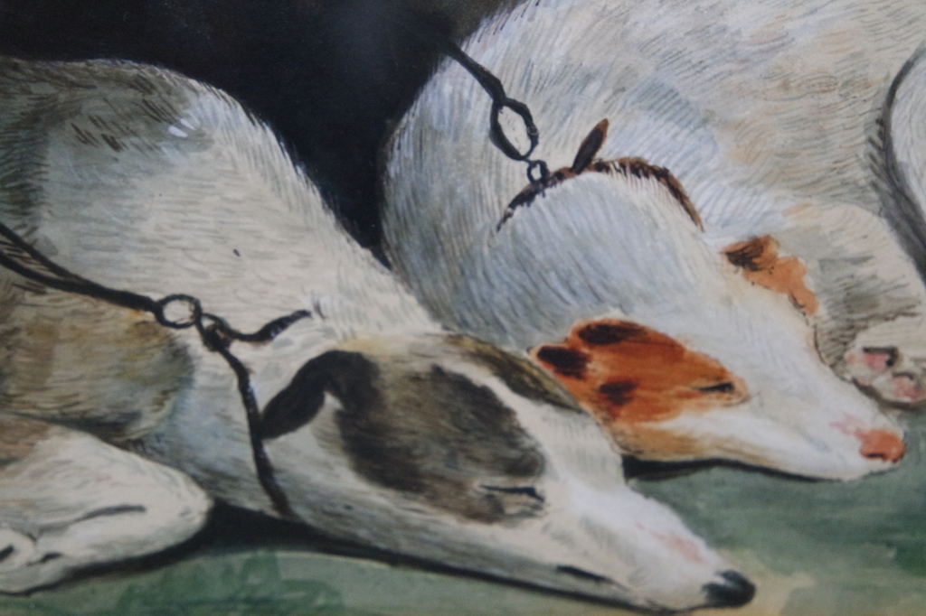 Onbekende kunstenaar - aquarel - twee slapende hondjes kopen? Bied vanaf 45!