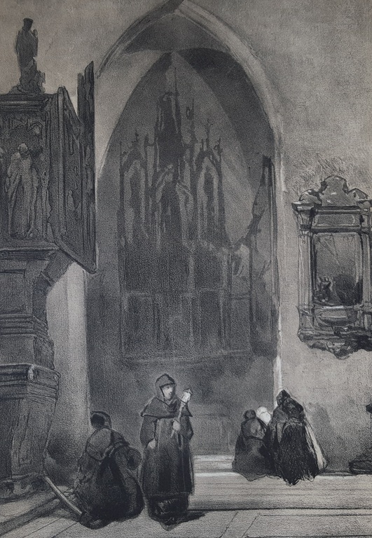 Johannes Bosboom (1817-1891) - litho, kerkaanzicht kopen? Bied vanaf 19!