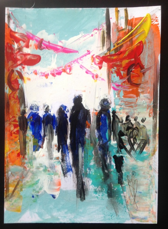 Raffin, 2x gemengde techniek op papier, Printemps & Un jour une rue kopen? Bied vanaf 49!