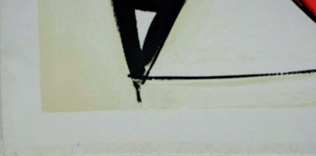 Zeefdruk van Peter Diem - abstract rood kopen? Bied vanaf 1!