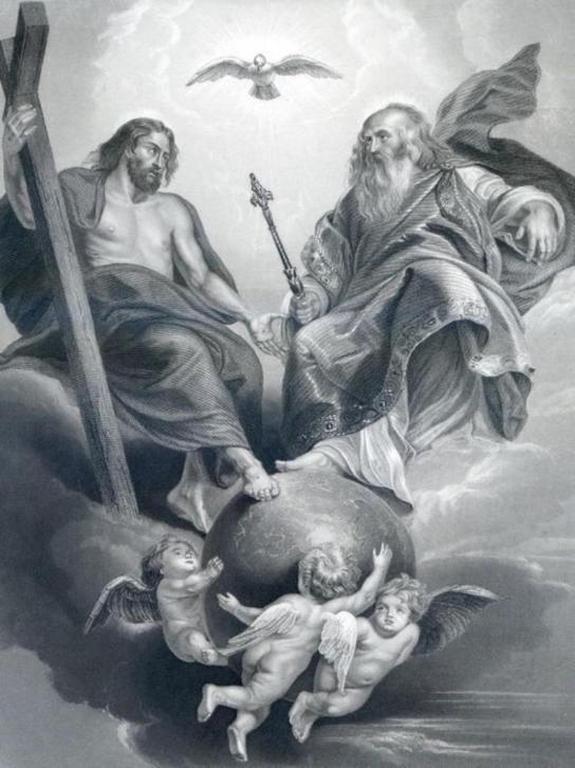 Peter Paul Rubens - The Holy Trinity - ca. 175 jaar oude gravure verkocht voor € 35!