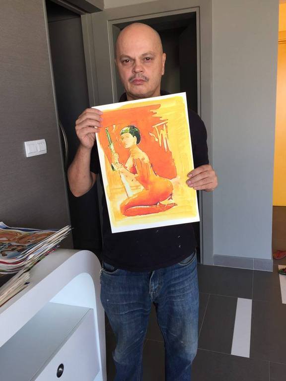 Peter Klashorst - Joan of arc - gemengde techniek op papier - gesigneerd kopen? Bied vanaf 80!