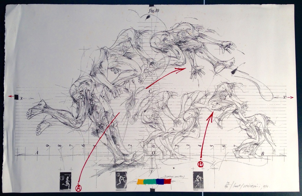 Vladimir Velickovic, litho, "Saut" (Sprong), 1975, Prent-190 kopen? Bied vanaf 75!