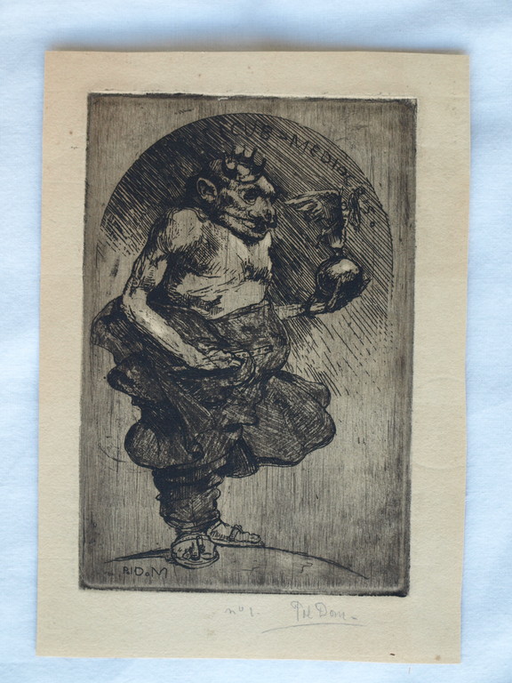 Pol Dom (1885-1978) : Ets – Spotprent – Gesigneerd  kopen? Bied vanaf 1!