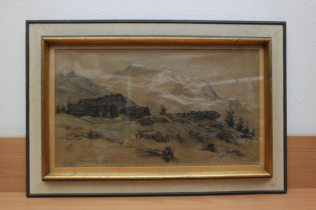 Willem Rip (1856-1922) - krijttekening - alpen kopen? Bied vanaf 85!