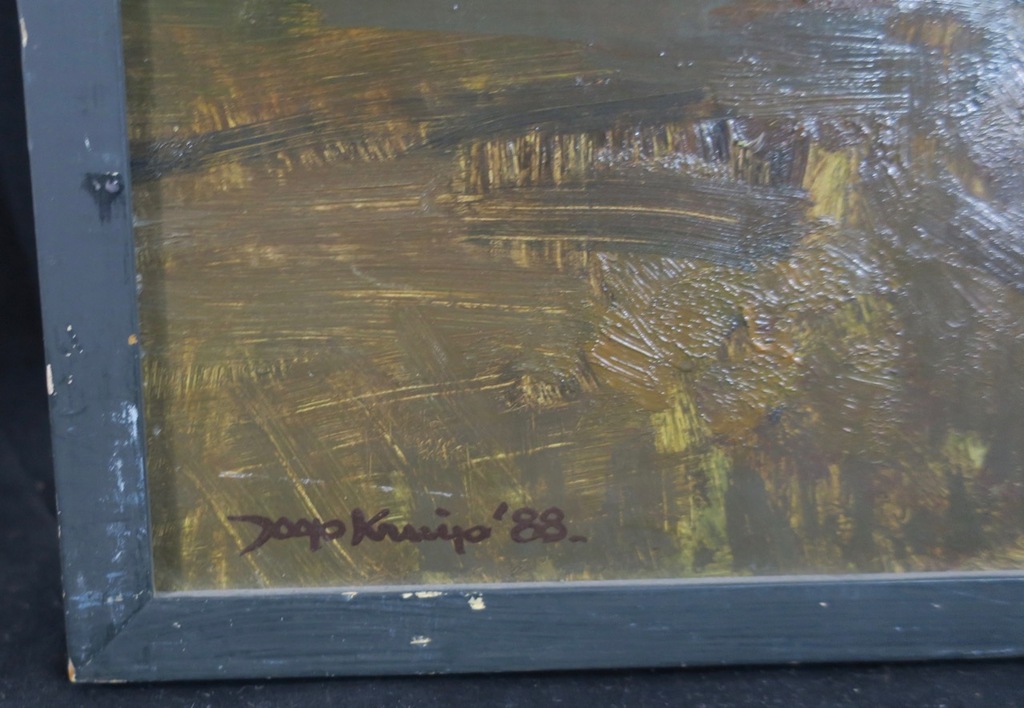 Joop Kruip: Olieverf op board, Raamdoorkijk - Ingelijst kopen? Bied vanaf 40!