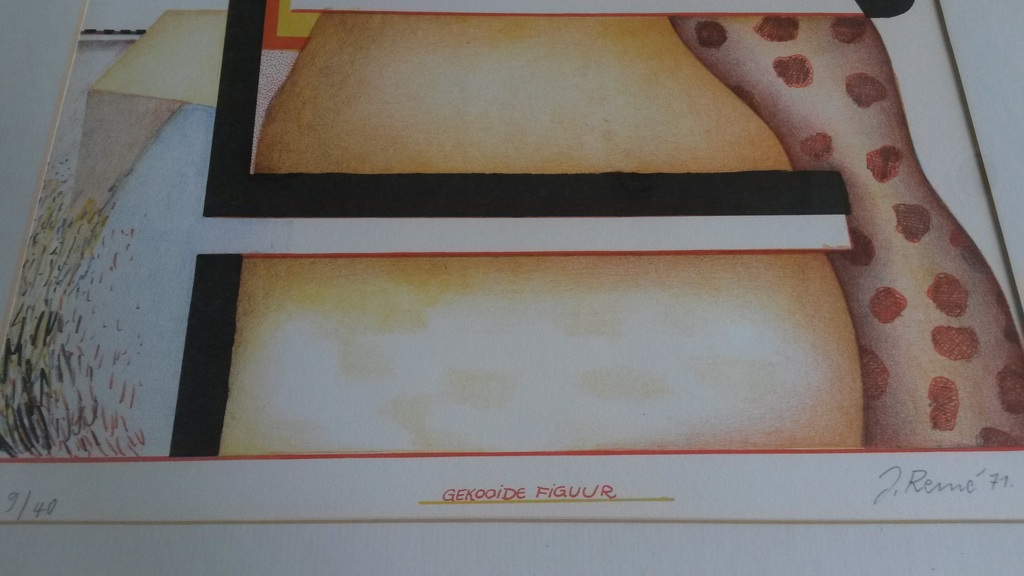 Jörg Remé - 'Gekooide Figuur' - gesigneerde litho uit 1971, nummer 9/40  kopen? Bied vanaf 45!