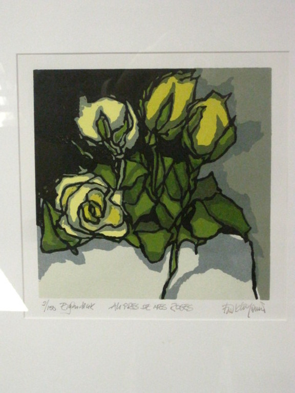 Uniek! nr2 van 150 eigen druk Fon Klement "au pres de mes roses" handgesigneerd verkocht voor € 200!