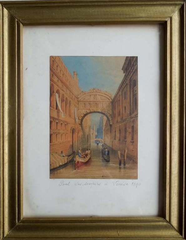"PONT DES SOUPIRS À VENICE" - ORIGINAL-FARBLITHOGRAPHIE VON 1880 - MIT RAHMEN kopen? Bied vanaf 10!