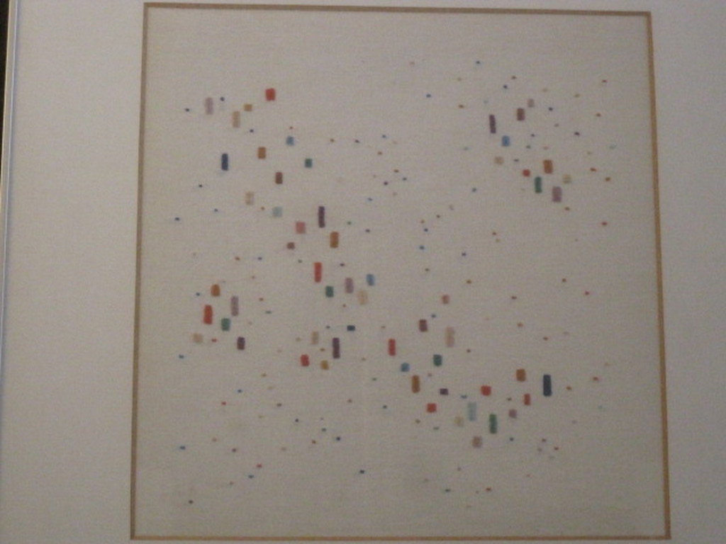 uniek relief borduurwerk op textiel "compositie" van Helene Briels (1954 -)  kopen? Bied vanaf 1!