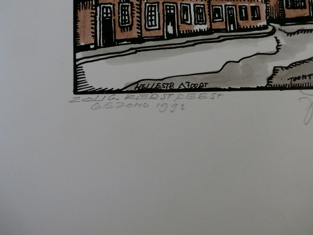 Toon Tieland - handingekleurde litho: Hellestraat Amersfoort kopen? Bied vanaf 75!