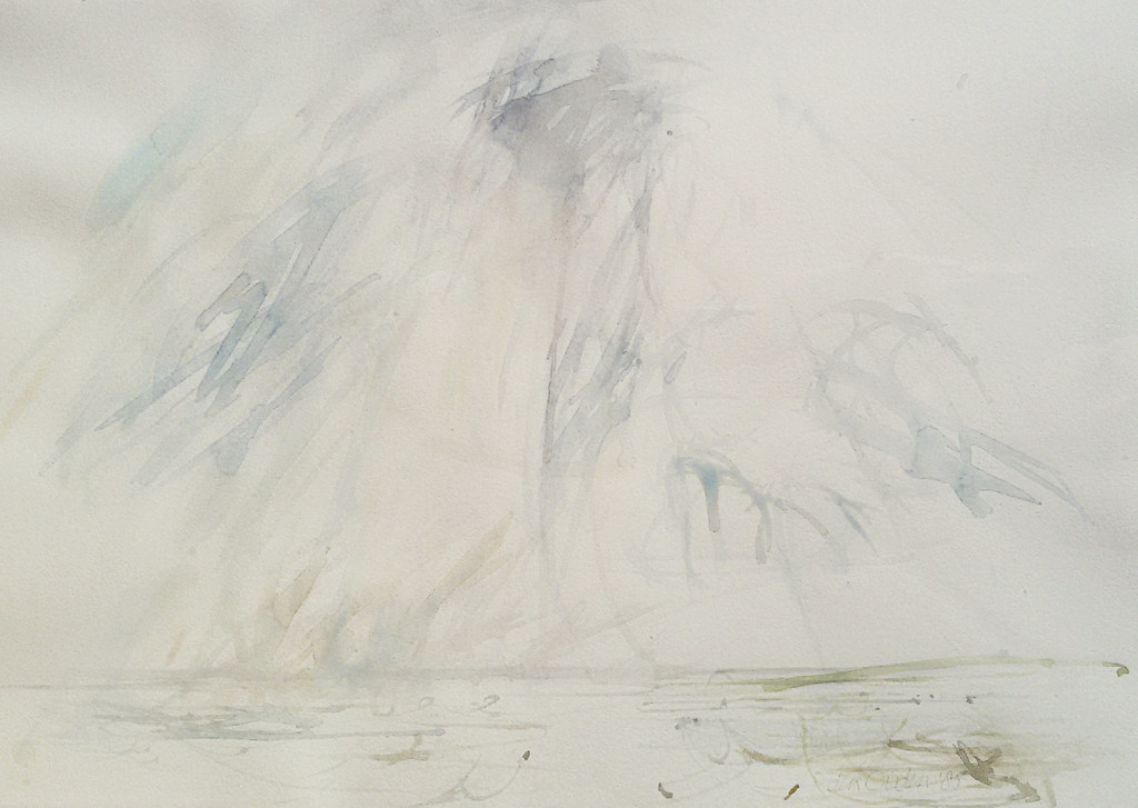 Willem den Ouden - Onweerswolken, aquarel (mooi ingelijst) kopen? Bied vanaf 195!