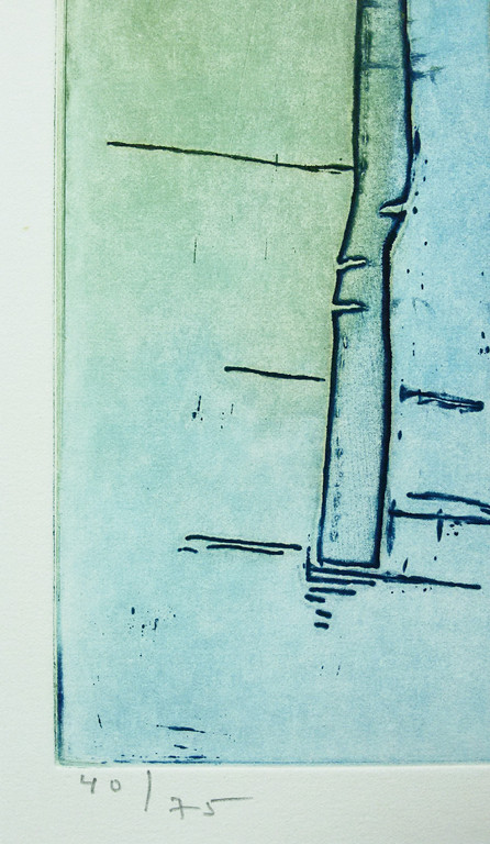 Jan Montyn - Bamboo blue Cambodga, aquatint ets kopen? Bied vanaf 150!