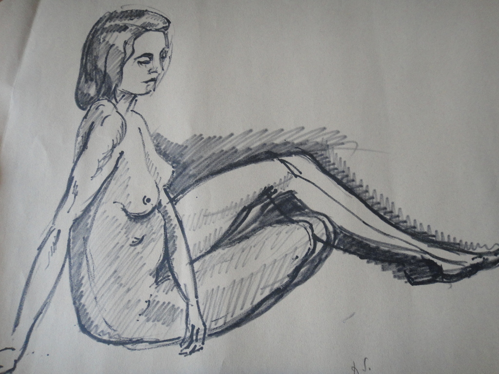 Dirk Smorenberg (1883-1960), tekening, portret van zittende naakte vrouw kopen? Bied vanaf 1!