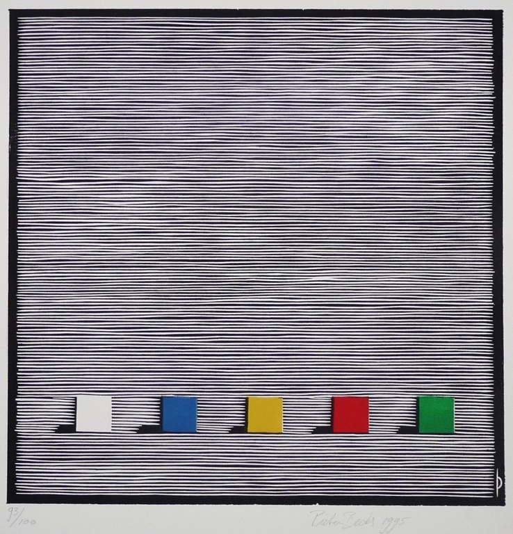 Pieter Becks: Houtsnede, Zonder Titel, Gesigneerd, 1995 kopen? Bied vanaf 45!