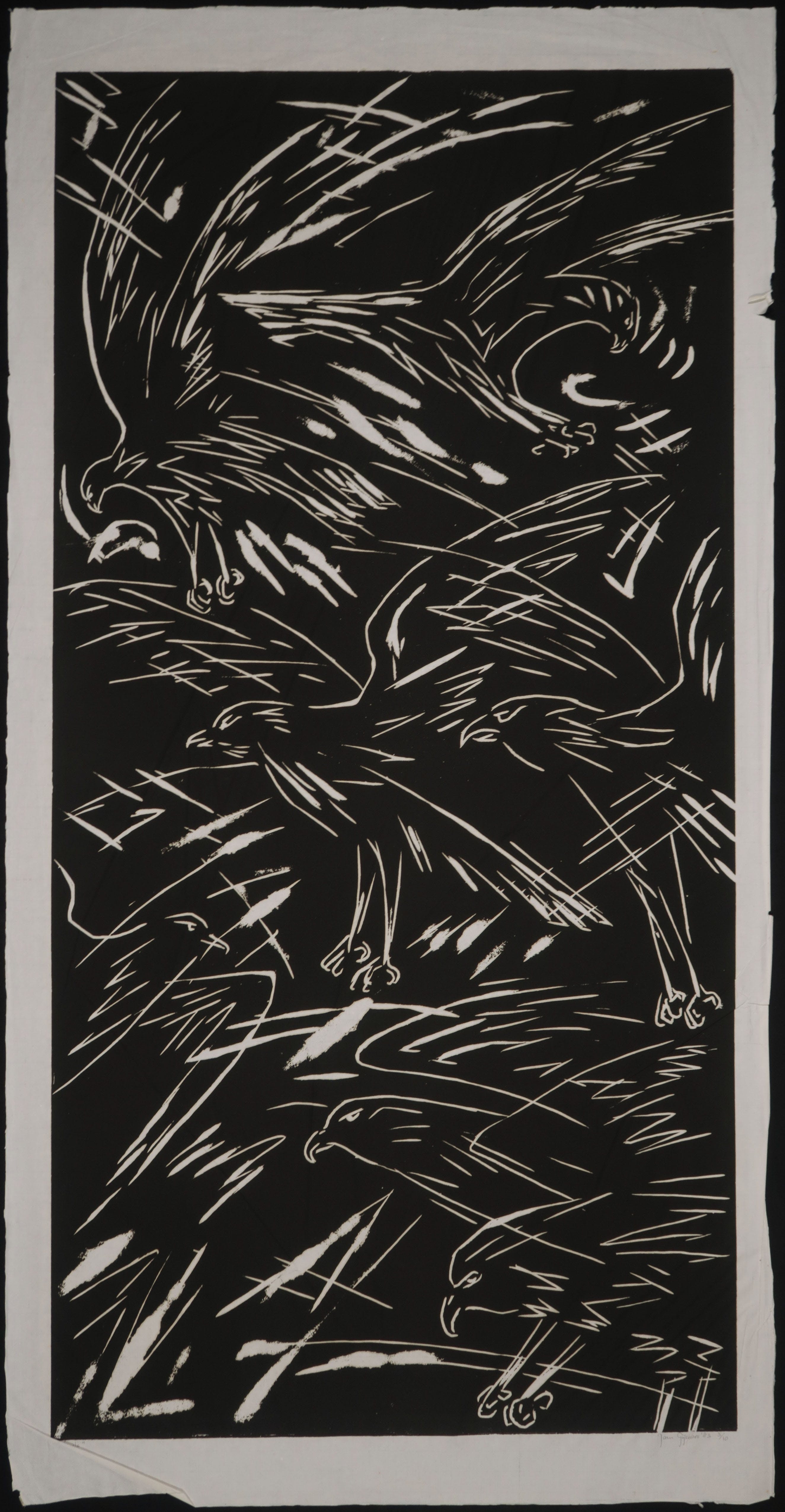 Joan Gijsbers - Lino op Japans papier, Vogels (Groot) kopen? Bied vanaf 1!