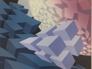 Hans Klaui - Mooi geometrische zeefdruk van Hans Klaui, kopen? Bied vanaf 40!