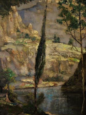 Isaac Naarden - GROOT Gesigneerd Olieverf "Frankrijk Isere Sainte-Enimie en Tarn" 1953 kopen? Bied vanaf 10!